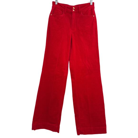 Judy Blue corduroy wide leg high rise red size 3/26 - Picture 1 of 11